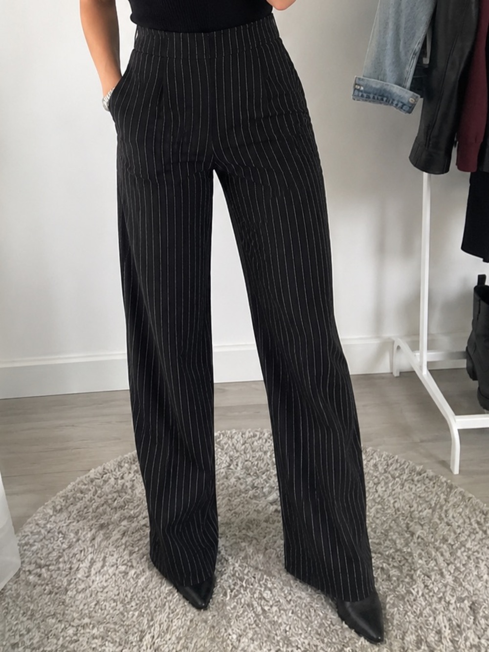 Divided Black Pinstripe Dress Pants